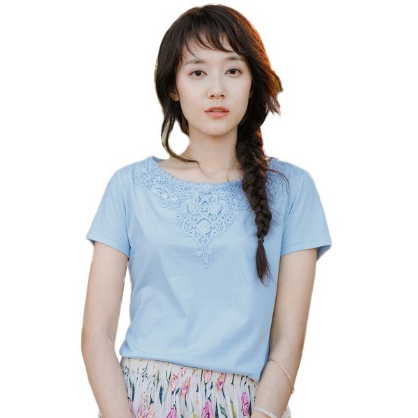 粉嫩婴儿蓝,夏日T恤氤氲冰爽味道
