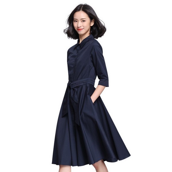 高腰连衣裙,黄金比例制造大长腿