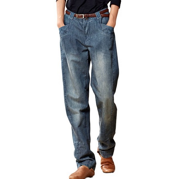 深色牛仔裤,高腰款假装腿长逆天