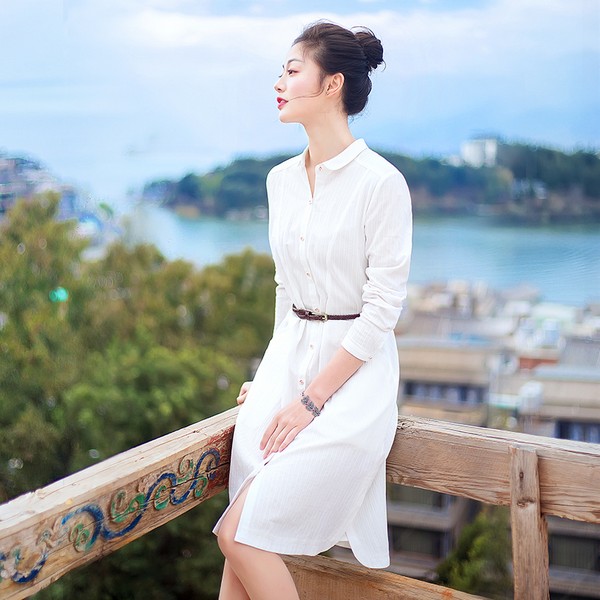 时髦又百变,衬衫裙凹造型从不敷衍