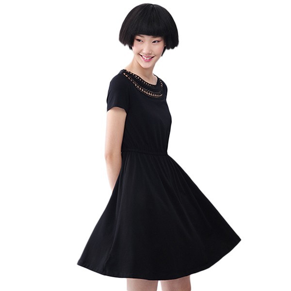 高腰连衣裙,黄金比例制造大长腿