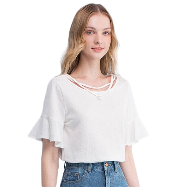 简约宫廷风,荷叶袖T恤挥别麒麟臂