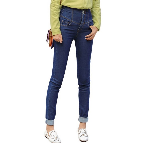 深色牛仔裤,高腰款假装腿长逆天