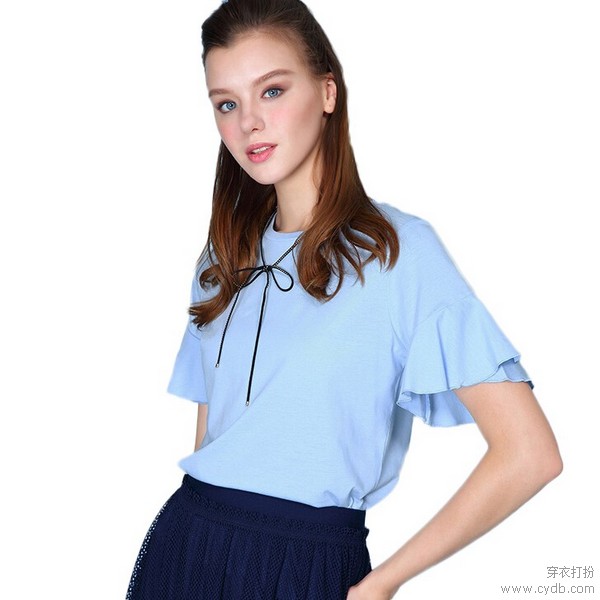 粉嫩婴儿蓝,夏日T恤氤氲冰爽味道