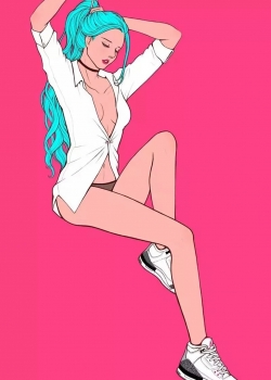 非主流创意手绘美女高清手机壁纸