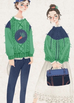 情侣插画高清手机壁纸图片