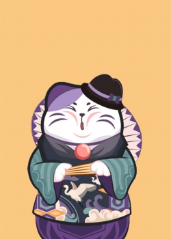 可爱卡通招财猫高清手机壁纸