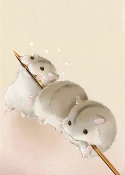 可爱小仓鼠手绘图片手机壁纸3