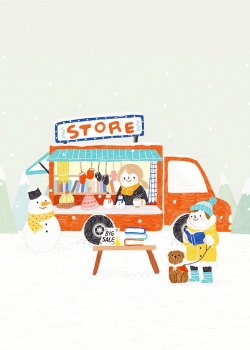 小清新冬日插画图片高清手机壁纸