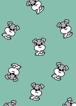 唯美狗狗卡通平铺手机壁纸图片