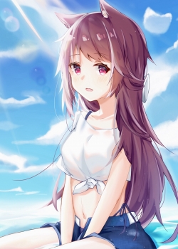 甜美动漫美女插画手机壁纸