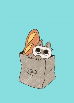 小猫咪卡通手绘可爱手机壁纸图片