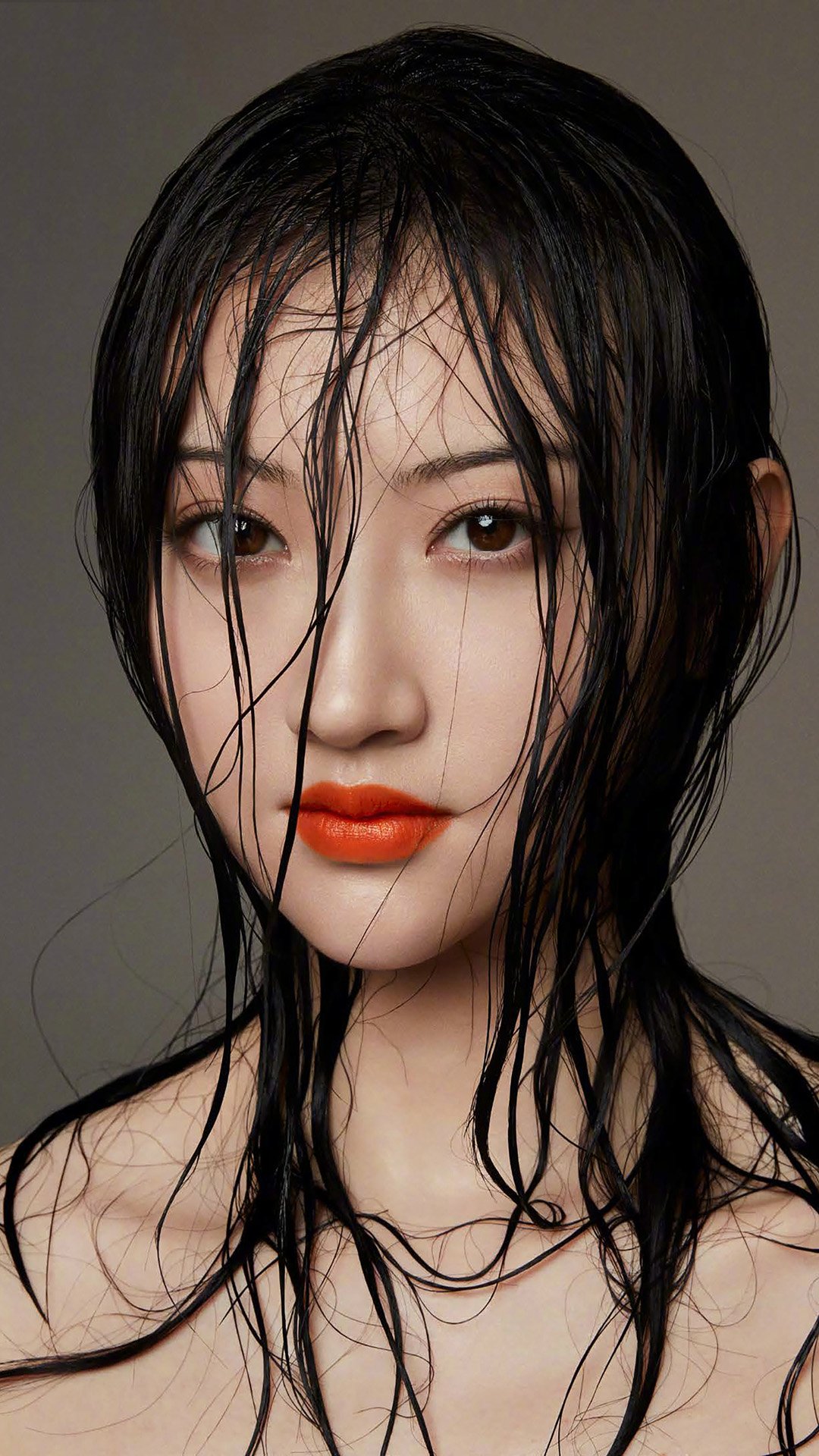 景甜红唇湿发性感高清高清手机壁纸