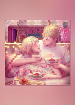 甜蜜情侣爱情插画高清手机壁纸