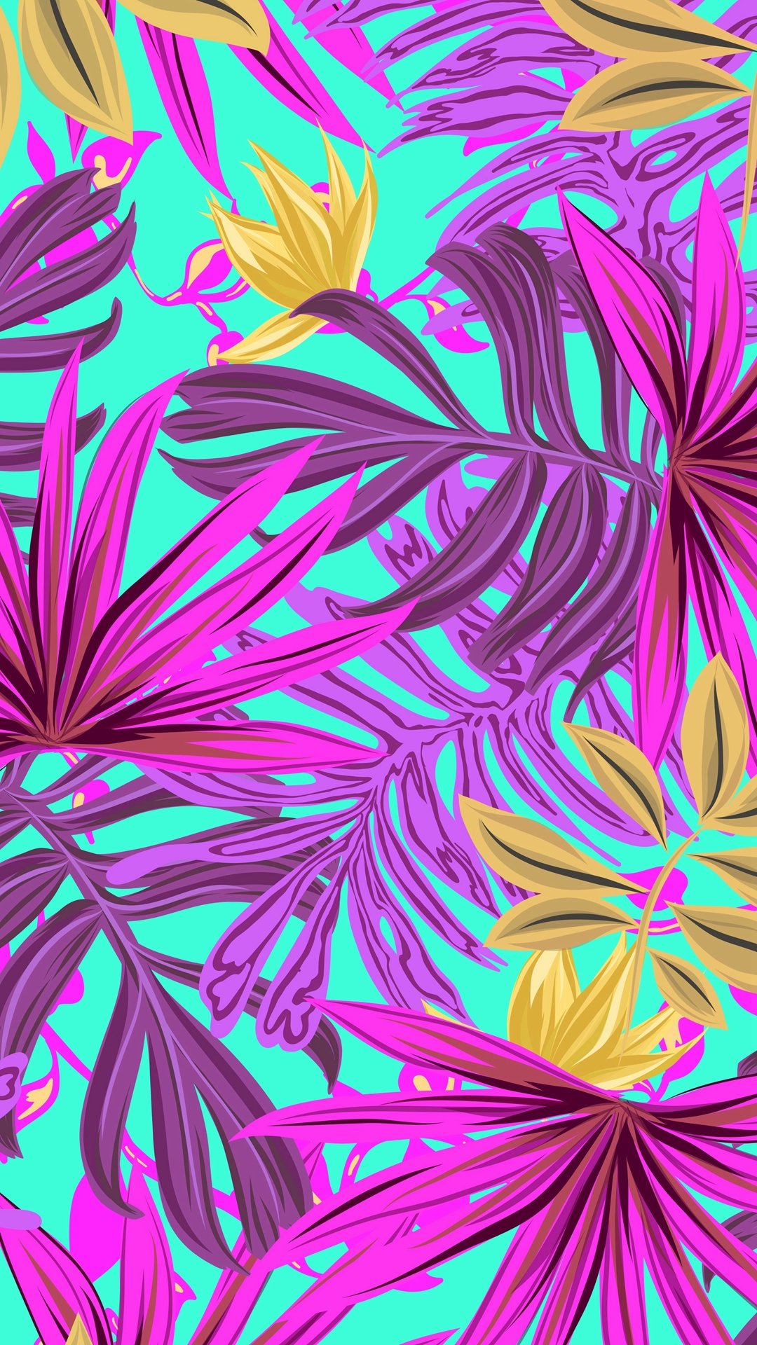 唯美绚丽彩色叶子高清手机壁纸