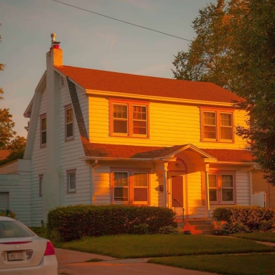 唯美夕阳照射意境图