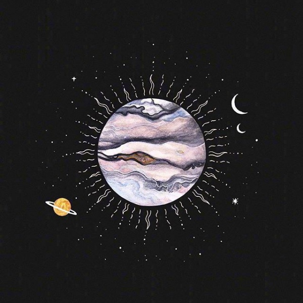 芯儿   黑色系星球背景图