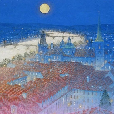 七妎 今日画作分享  蓝色的意大利之夜  桜井敬史