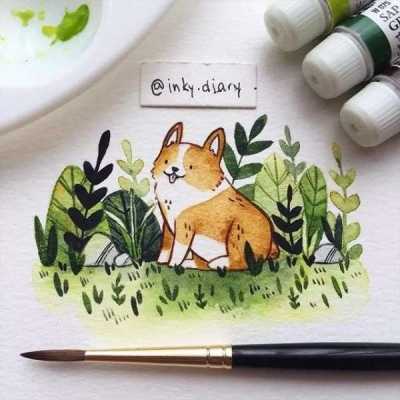 可爱插画小清新小动物/林芙/详见水印