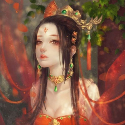 唐崎夜雨／CG厚涂插画  古风美人头像