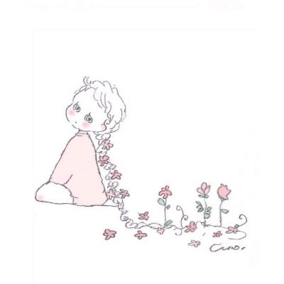 千鹤/简笔/简约清新女生/云朵偷喝了我的红酒，于是它的脸红成了晚霞/ cuho