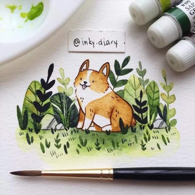 可爱小动物头像  绘师  inky diary