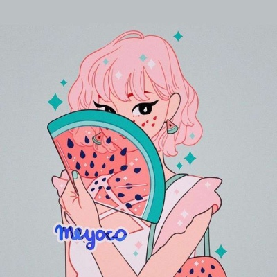 沐糖/梦幻缤纷少女 创意插画 画师By_meyo