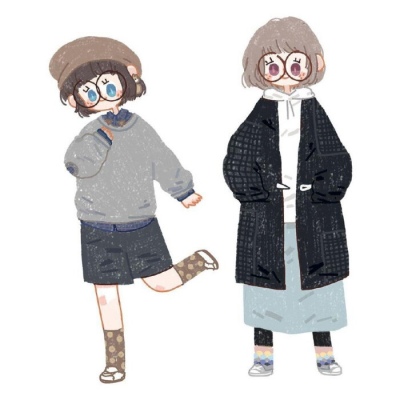 顾羽书.  超可爱的少女穿搭插画~/插画师Emily Wee
