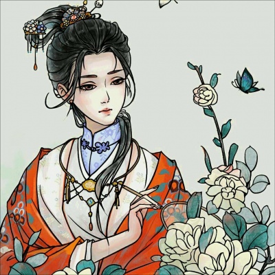 原创自己涂色的古风头像   QAQ