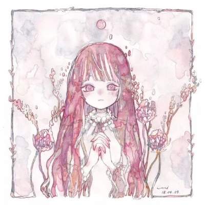 绘画可爱动漫图 愿世界温柔以待.