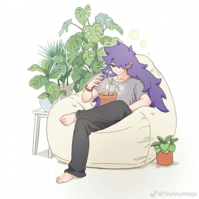 于泽:罗小黑白底唯美卡通头像