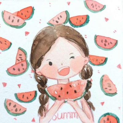 油画女生头像 图源 堆糖.♡