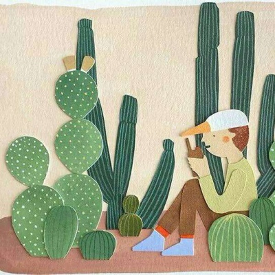 安奈 清新可爱拼贴插画 消去所有色彩 用形体本身讲故事