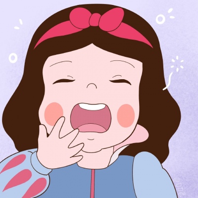 卡通/打哈欠的迪士尼公主们，是不是可爱极了呢？