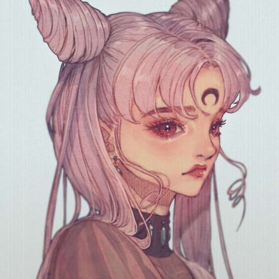 沐糖/动漫女生图 手绘创意唯美治愈