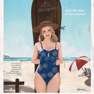 彩绘插画头像  韩国艺术家作品