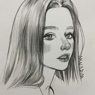 素描女生头像  by:minarim