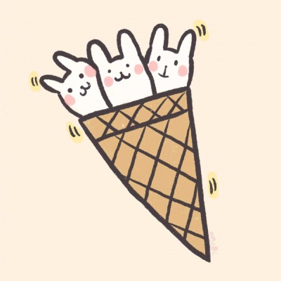 可爱小插画分享/兔兔甜品/橙小鹿C