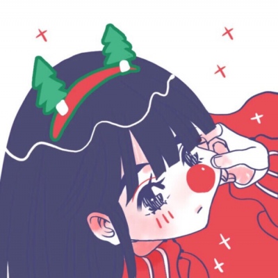 圣诞快乐，红色圣诞情侣头像