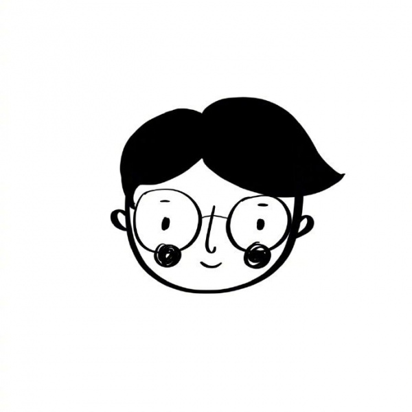 黑白简笔画情侣头像