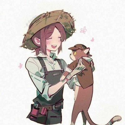 情侣头像 抱着猫猫love