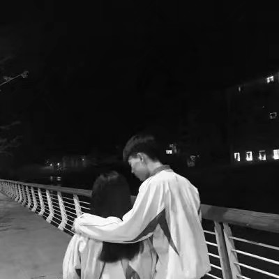 知言/黑白背影情侣头像
