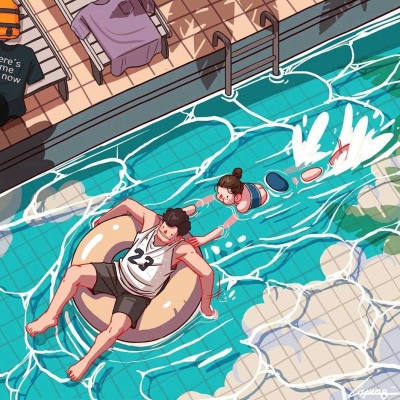 七妎  唯美情侣小插画分享 约会