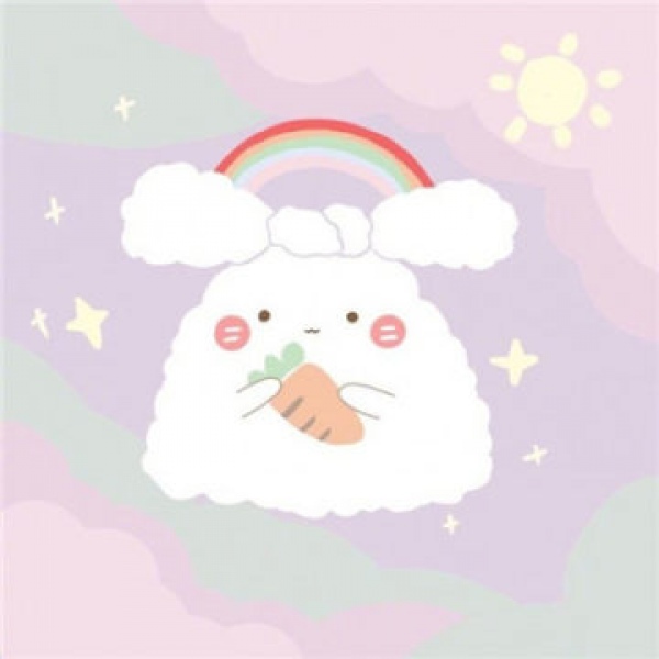 沈曦：一对两张可爱卡通情头  绵绵的云朵里藏着我