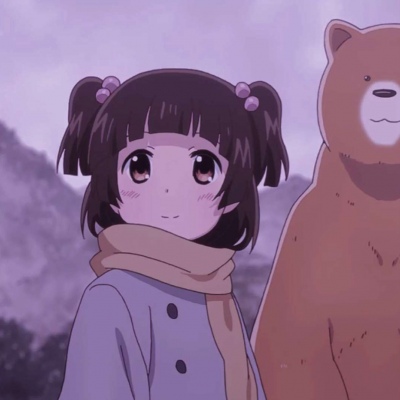 女孩与熊动漫情头  生活很讨厌，还好你够可爱