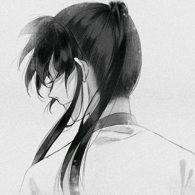 林弦 黑白帅气手绘古风二次元男生头像