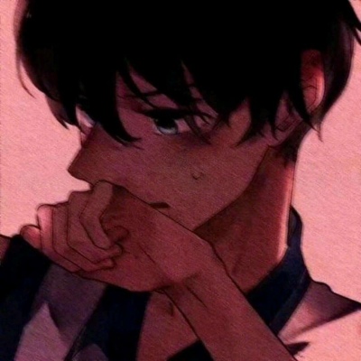 a千鹤/动漫男头/红色滤镜/“原来喜欢一个人的第一反应是自卑啊”