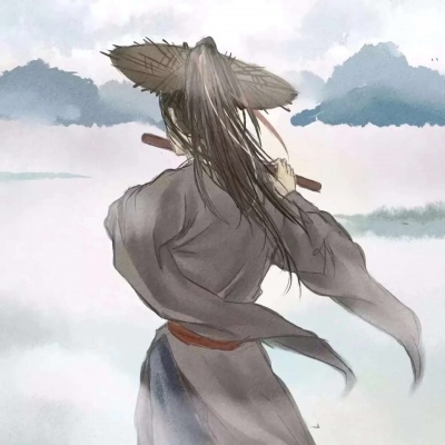 唐崎夜雨  手绘古风男头