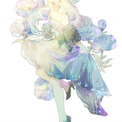 仙气十三人闺蜜头 白底清新手绘 各种花