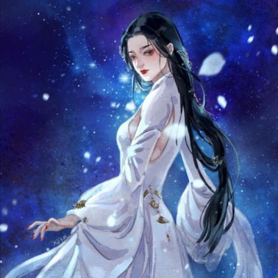 唐崎夜雨 手绘古风插画自截女生头像